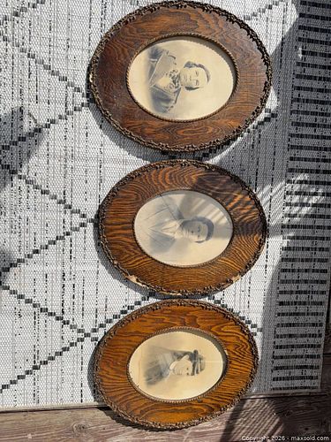 Antique wooden frame photos x3 (1 of 14)