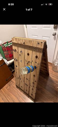 Folding A-Frame Wood Wine Bottle Rack - 24-Bottle Rustic (1 of 6)