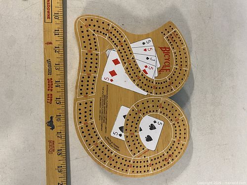 Bicycle Wood Cribbage Board, Light Natural Finish, Approx. 16–20 in (1 of 7)