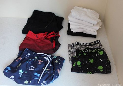 Assorted Men's Medium Clothing Lot — T-Shirts, Swim Trunks, Underwear (1 of 3)