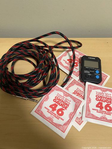 Ernie Ball Strings, Braided 20ft Guitar Cable & Boss DB-30 (1 of 5)