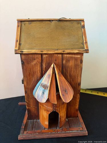 Rustic Handmade Wooden Birdhouse with Heart Entrance (1 of 8)