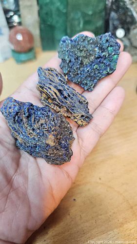 Azurite & Malachite Set of 3 Small Specimens (1–2 in) (1 of 7)