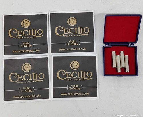 Cecilio Violin Tube Mutes, Chrome Metal, Set of 4 (1 of 9)