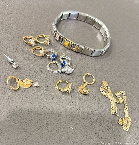 Mixed Fashion Jewelry Lot: Bracelets, Earrings, Charms & Necklace (1 of 4)