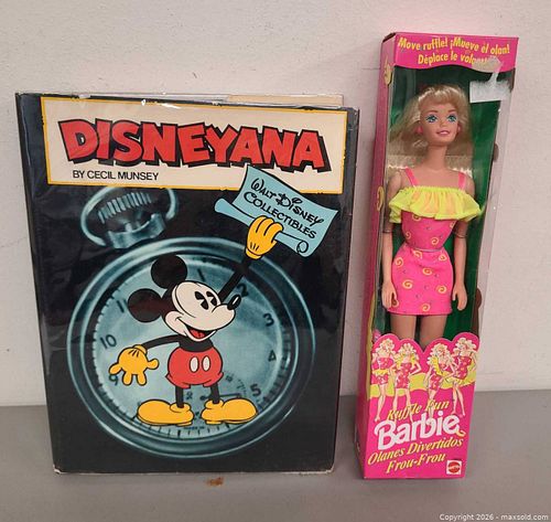 Lot: Ruffle Fun Barbie (Boxed) & 1974 Disneyana Hardcover Book (1 of 14)