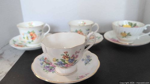 Queen Anne Fine Bone China Teacup & Saucer Set, 4 Pairs (1 of 14)