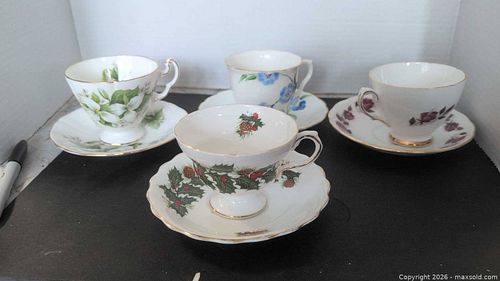 Rosina Fine Bone China Teacup & Saucer Sets, Made in England (4) (1 of 14)