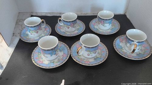Tiger Made in Japan Porcelain Cup & Saucer Set, 6 Pairs (1 of 9)