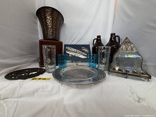 Assorted Lot: Glassware, Metal & Wood Decor (8–12 pcs) (1 of 6)