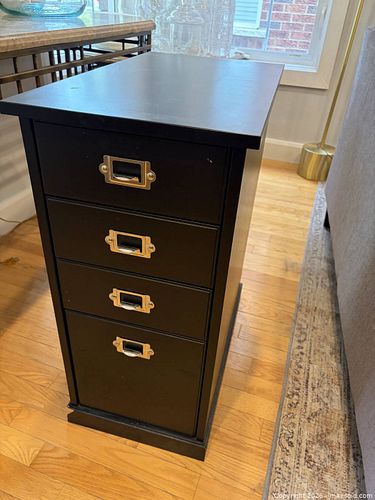 Black Engineered Wood File Cabinet/End Table (1 of 12)