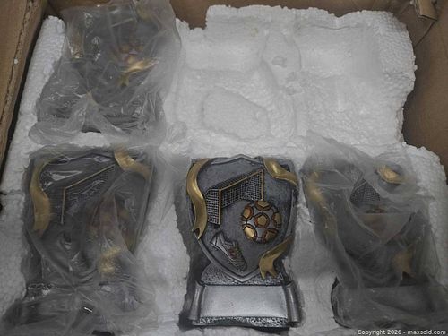 Set of 16 Soccer Resin Trophies, Silver with Gold Accents (1 of 4)