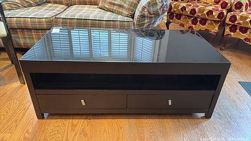 Black Modern Coffee Table with Glass Top D (1 of 9)
