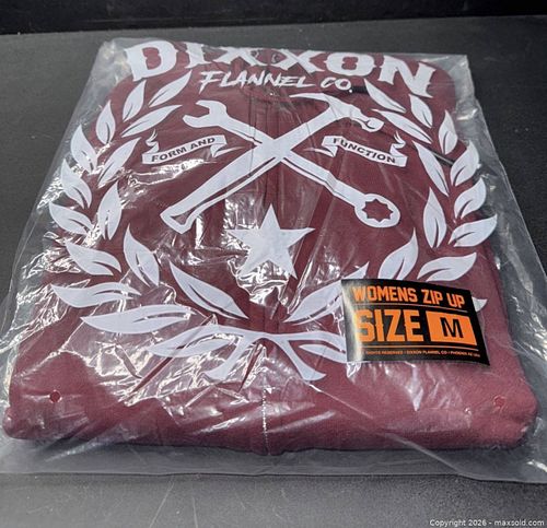 New Dixxon Flannel Vixxon Medium Burgundy Hoodie Brand New Women's Full Zip Up (1 of 4)