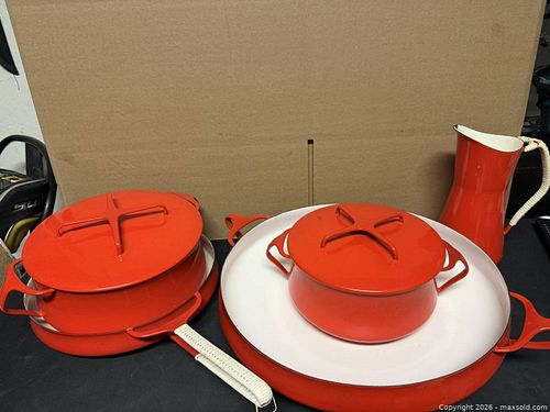 Rare HTF Vintage Dansk Kobenstyle 1950s First 4 Ducks Mark Red Paella set (1 of 11)