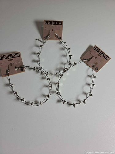 UNISON Silver-Tone Spike Choker Necklace Trio, Adjustable (1 of 4)