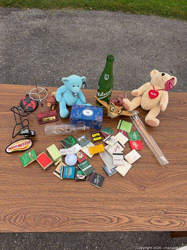 Mixed Lot: Plush, Matchbooks, Glass Bottle & Collectibles  -G (1 of 5)