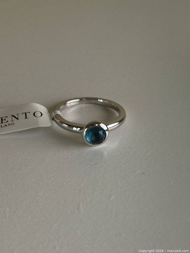 Designer 925 Sterling Silver Blue Topaz Ring, Size 8.5 US (1 of 7)