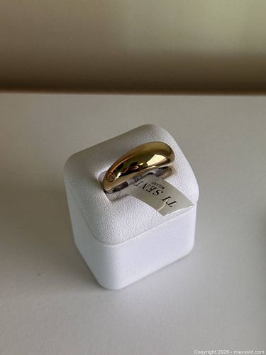 Designer 925 Sterling Silver Gold-Plated Ring, Size 8.5 (58 EU) (1 of 8)