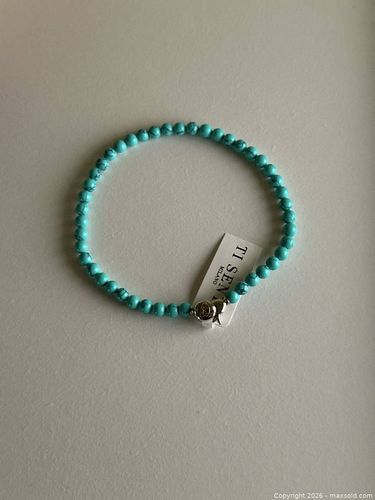 Designer Turquoise Bead 925 Sterling Silver Bracelet (1 of 6)