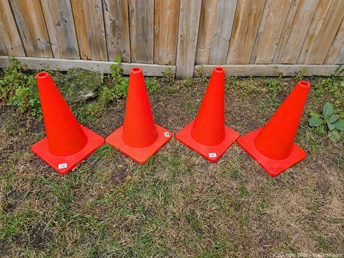 4 Orange Traffic Safety Cones (1 of 4)