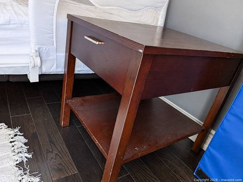 Espresso Wood Nightstand with Drawer and Shelf (1 of 3)