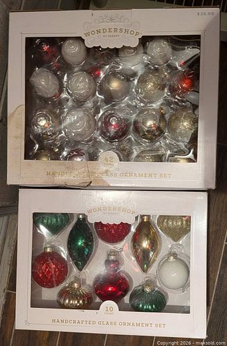 Wondershop Handcrafted Glass Christmas Ornaments, 10- and 42-Count Sets (1 of 3)