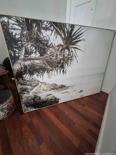 Large Framed Black & White Landscape Canvas Wall Art (1 of 5)