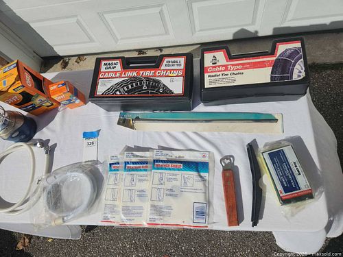 Mixed Household & Outdoor Lot with Tire Chains, Lantern, OFF! Lamp (1 of 17)