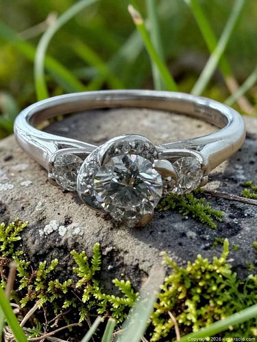 18K White Gold Canadian Diamond Engagement Ring 0.57 CTW with Appraisal (1 of 11)