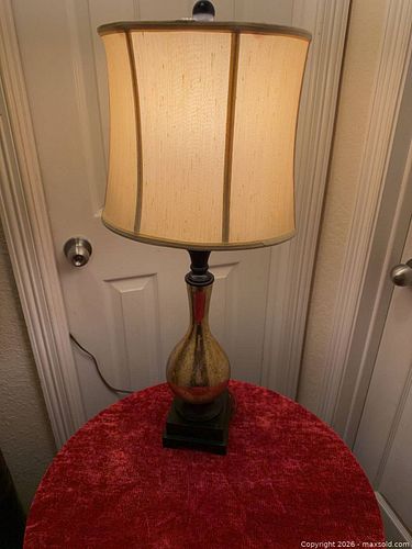 Mercury Glass Speckled Gold Table Lamp with Empire Shade (1 of 6)