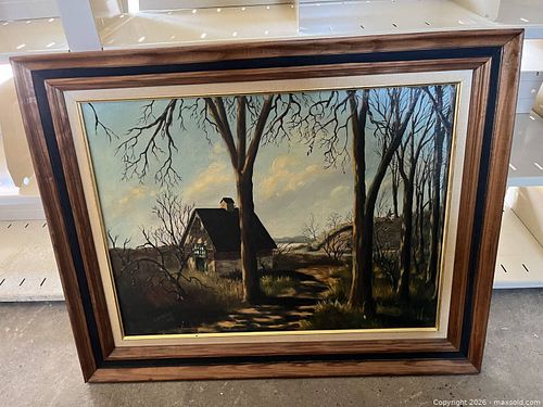 Beautiful Landscape Oil Painting By Jean Schier W/ Wooden Frame  (1 of 5)