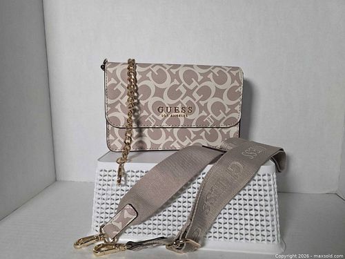 Guess Beige Taupe Coated Canvas Crossbody Bag (1 of 5)