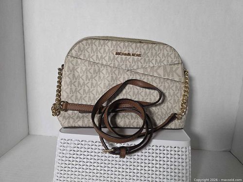 Michael Kors Beige/Canvas Monogram Crossbody Bag (1 of 12)