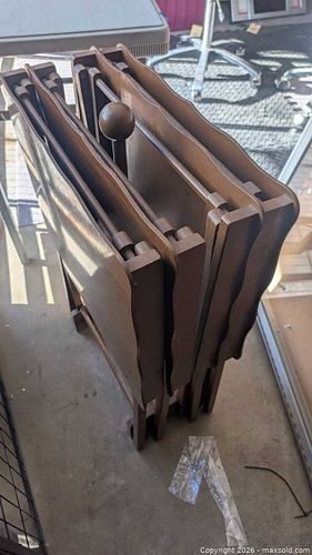 Set of 4 Mid-Century Walnut Folding TV/Tray Tables (1 of 3)