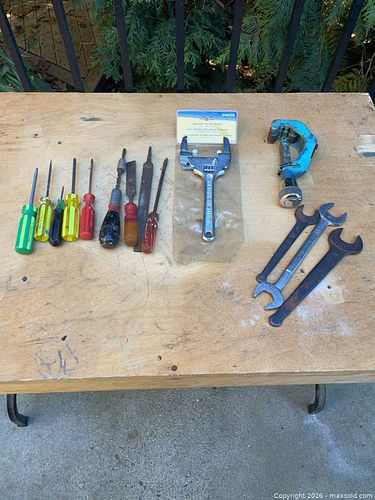 Assorted Hand Tools Lot — Screwdrivers, Wrenches, Pipe Cutter (1 of 5)