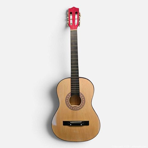 6-String Steel String Acoustic Guitar Natural Top, Red Back & Neck (1 of 4)