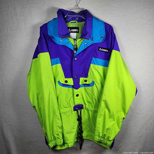 Gerry M Neon Green/Purple/Teal Nylon Half-Zip Jacket (1 of 6)