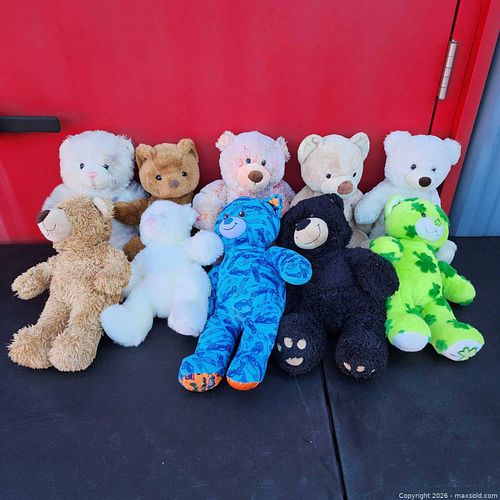 Lot of 10 Build A Bear Plush Teddy Bears, Assorted Colors (1 of 10)