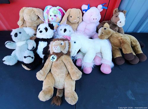 Lot of 11 Assorted Build-A-Bear Plush Animals, 8–14 in (1 of 13)