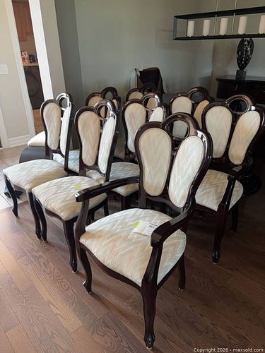 Set of Eight Mahogany Finish Art Deco Dining Chairs D (1 of 15)