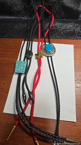 Lot of 4 Western/Southwestern Turquoise Bolo Ties (1 of 6)
