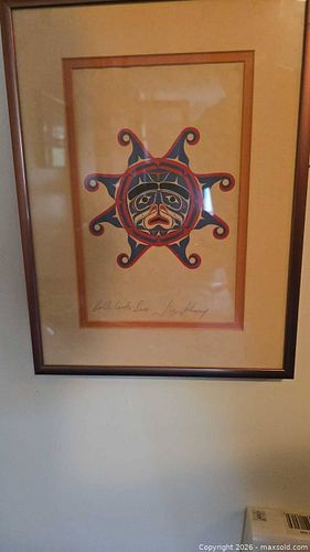 Signed Limited Edition Serigraph — Northwest Coast Sun Motif, Framed (1 of 8)