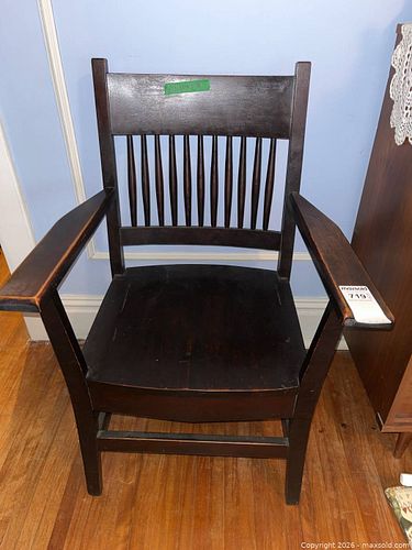 Wooden Armchair With Slat Backrest (1 of 9)
