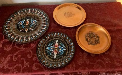 Cloisonné Enamel Heraldic &  MCM Quality Brass Souvenier - Two of Each (1 of 7)
