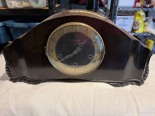 Forestville 8-Day Chiming Mantel Clock in Ebonized Wood (1 of 7)