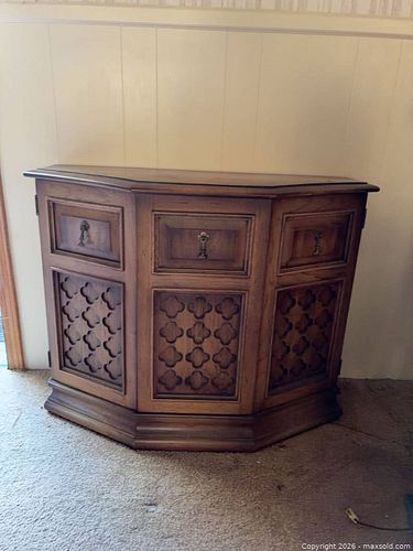 Traditional Solid Wood Sideboard with Drawers and Carved Panels (1 of 6)