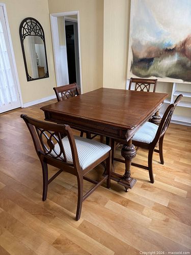 Antique Dining Table and Chairs (1 of 6)