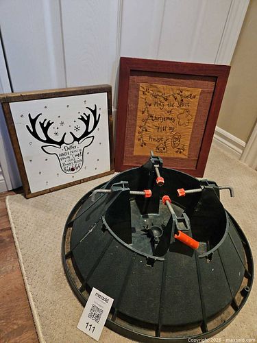 Christmas Tree Stand and 2 Wooden Frame Art Work (1 of 7)
