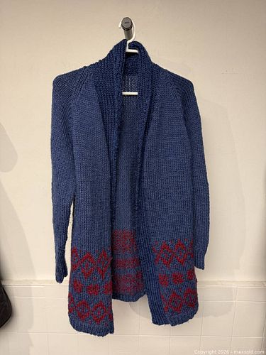 Blue navy coat woman size S (1 of 3)